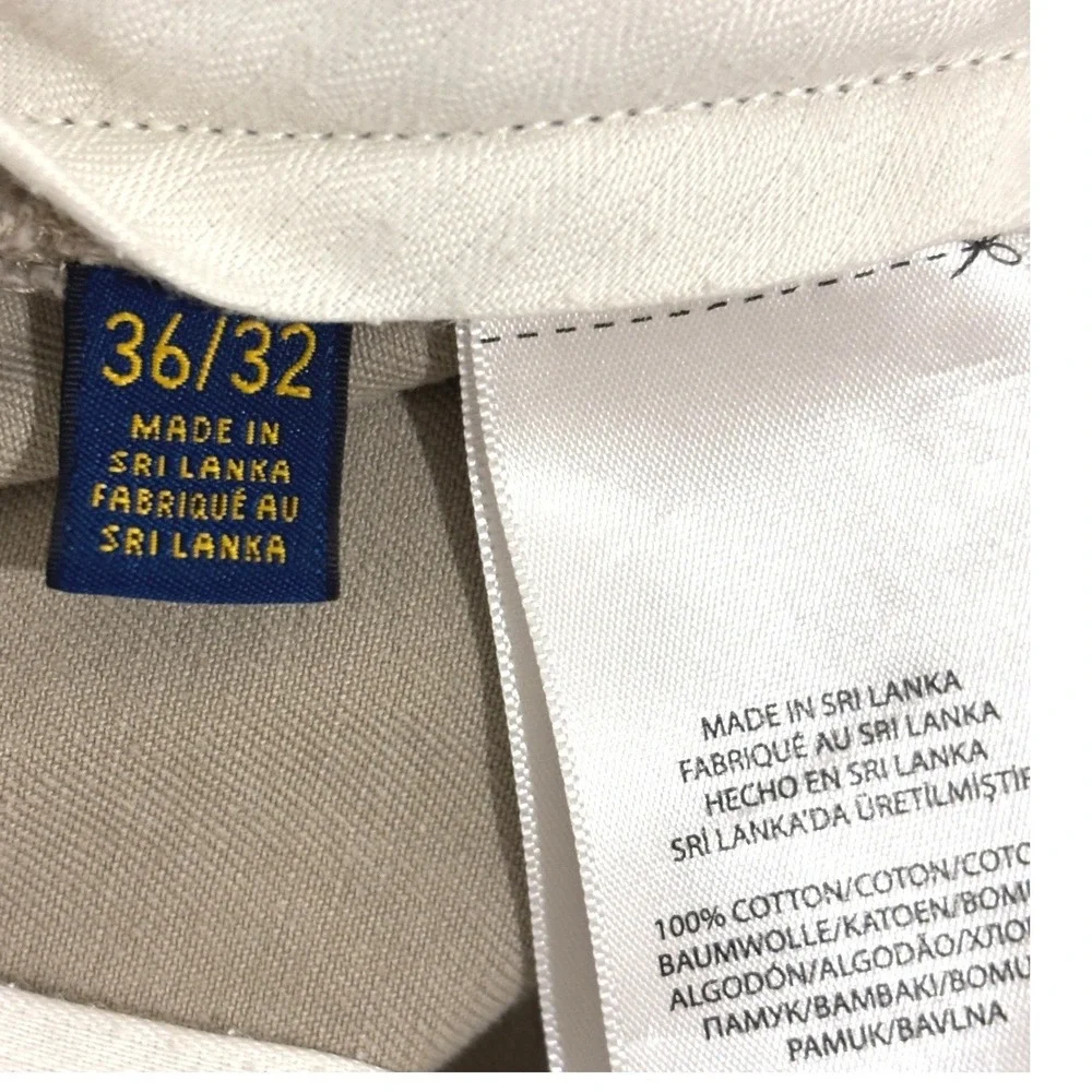 Polo Ralph Lauren Straight Leg Chino Pant Mens 36x32 Tan Classic Fit Flat Front
